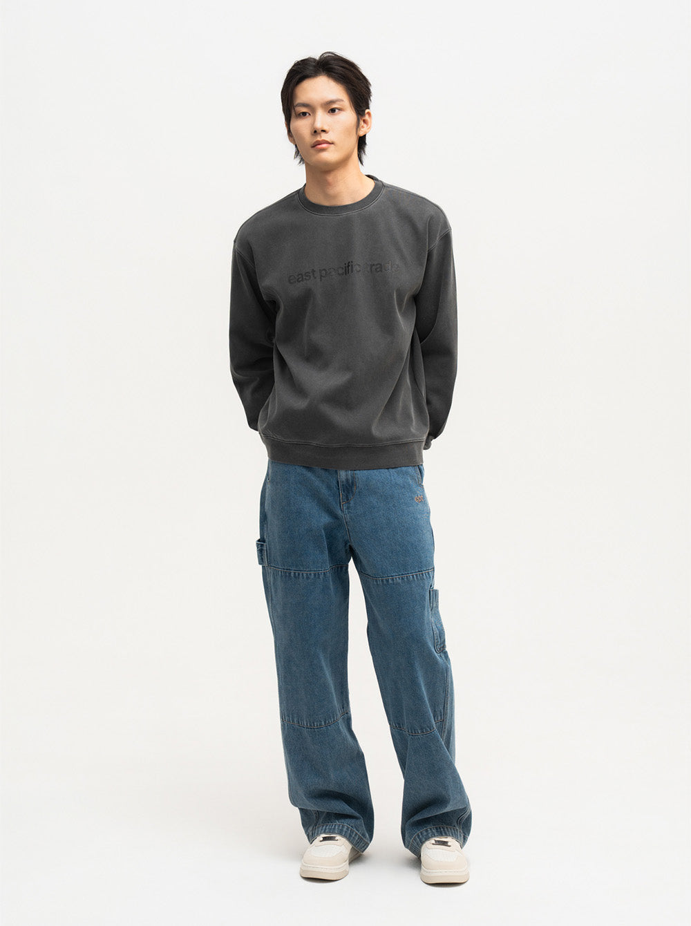 Sel Pigment Dyed Sweat Shirt (Charcoal)