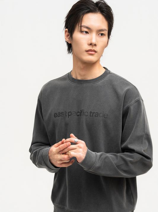 Sel Pigment Dyed Sweat Shirt (Charcoal)