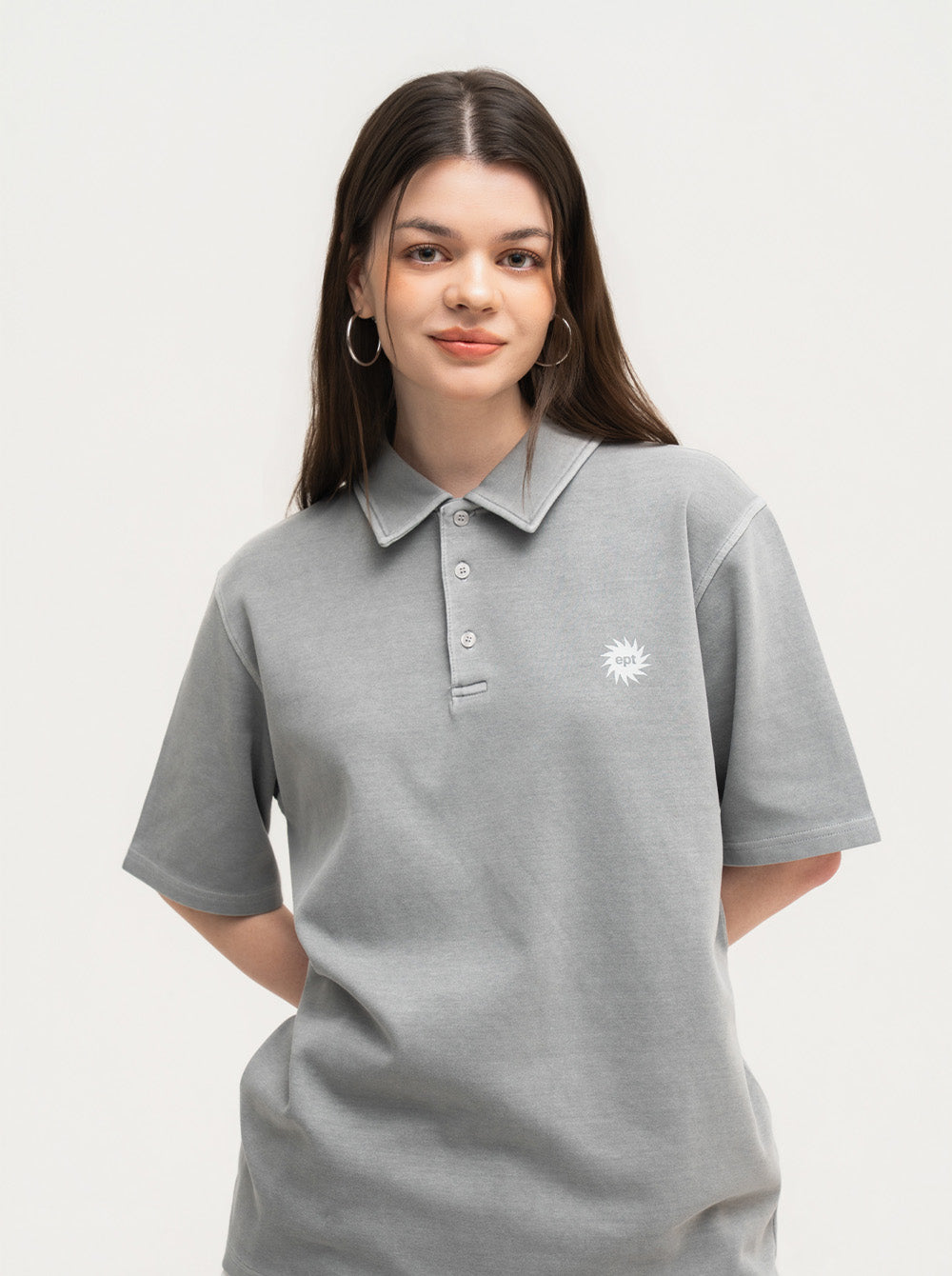 Sel Pigment Sun Logo Polo Tee (L/Grey)