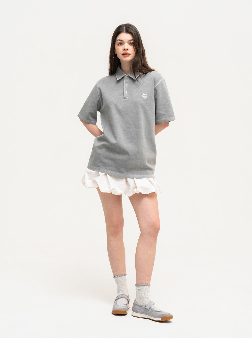 Sel Pigment Sun Logo Polo Tee (L/Grey)