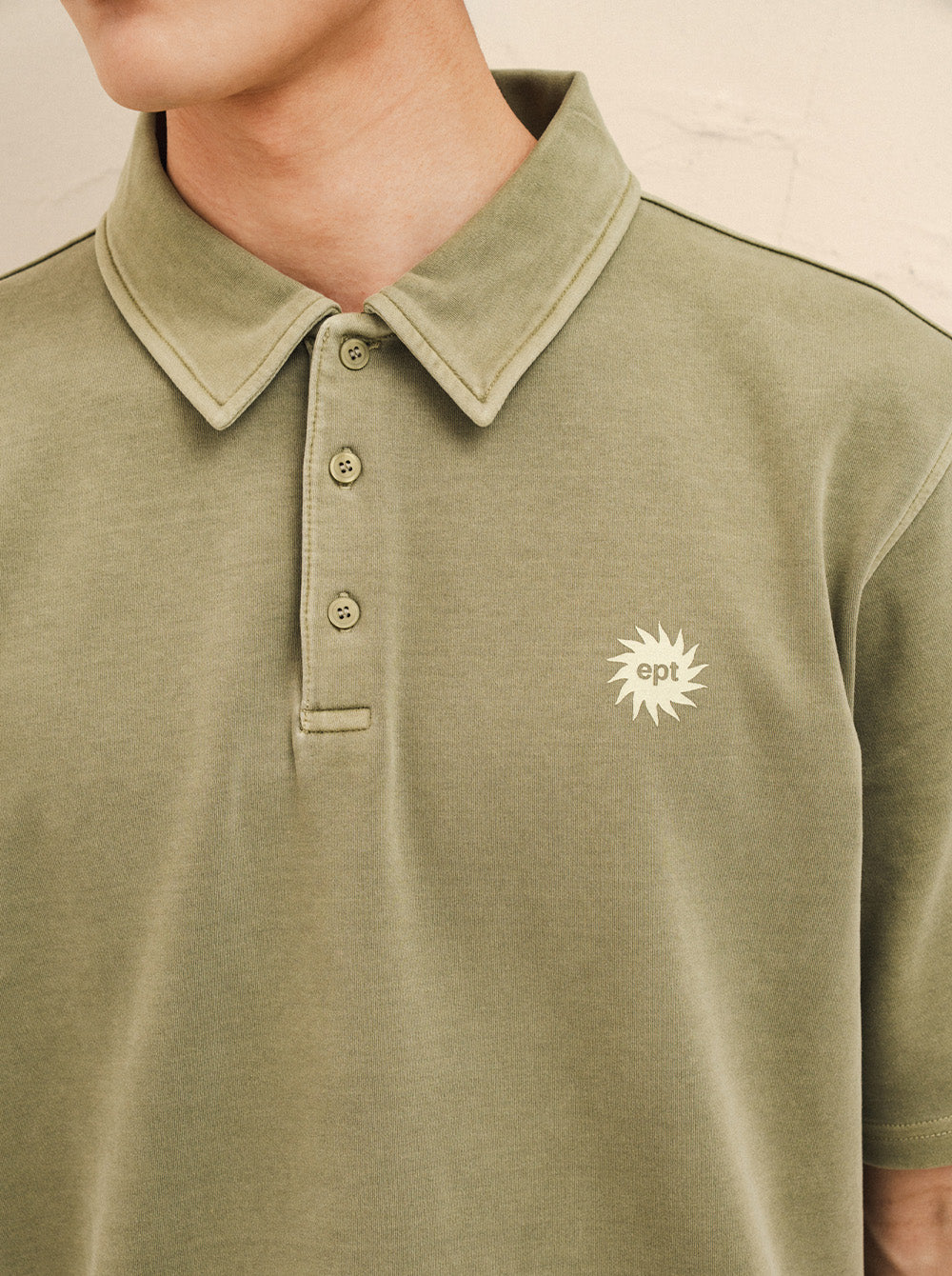Sel Pigment Sun Logo Polo Tee (Olive)