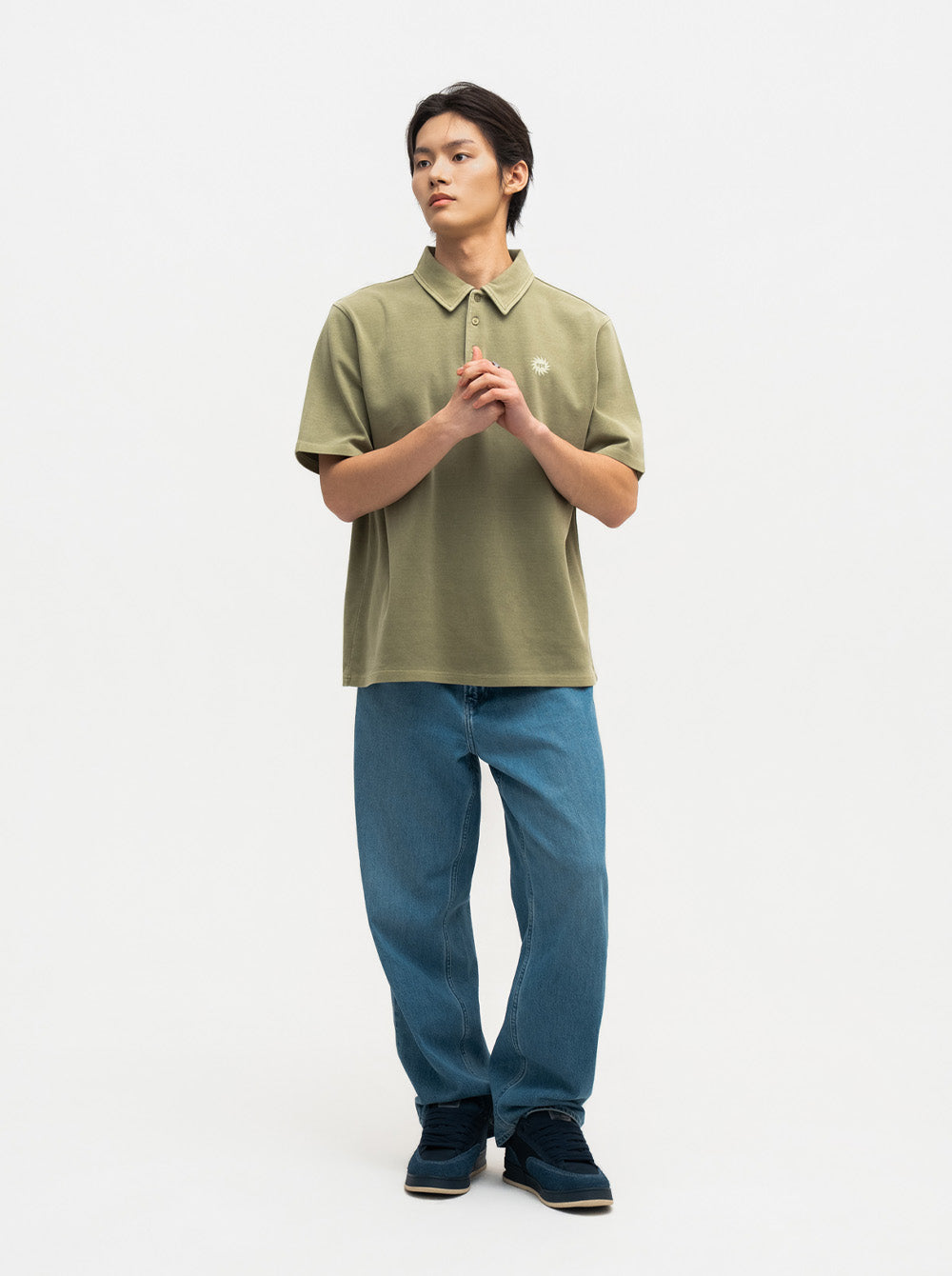 Sel Pigment Sun Logo Polo Tee (Olive)