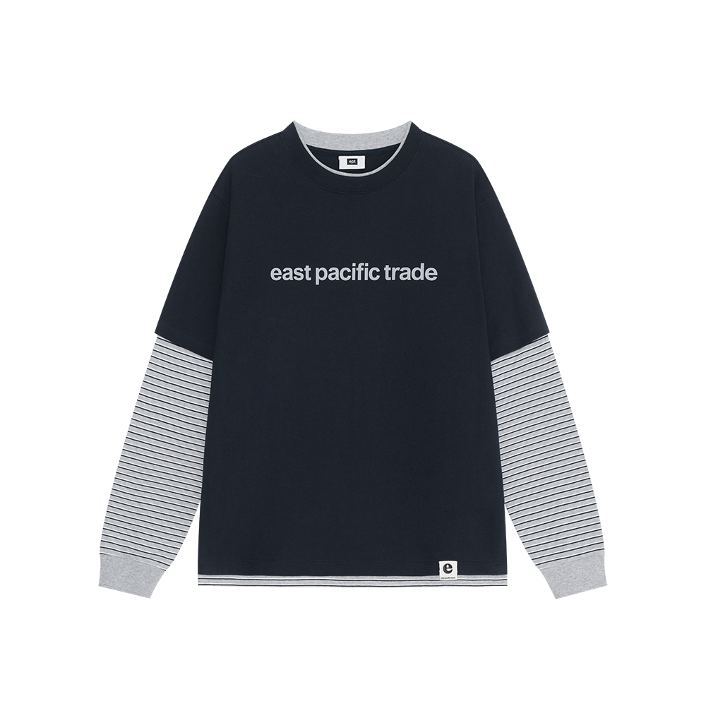 Striped Layerd T-Shirt (Navy)