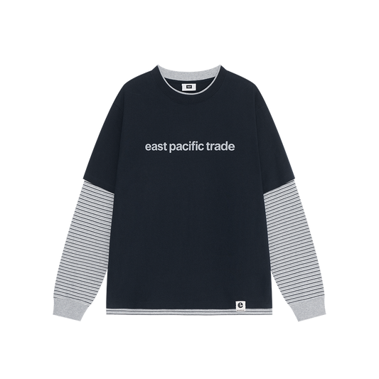 Striped Layerd T-Shirt (Navy)