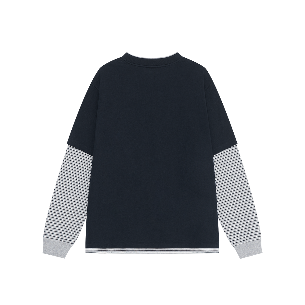Striped Layerd T-Shirt (Navy)