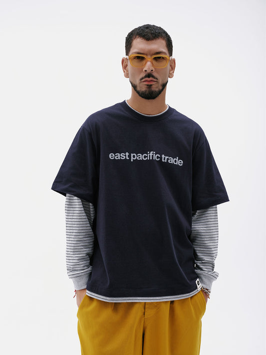 Striped Layerd T-Shirt (Navy)