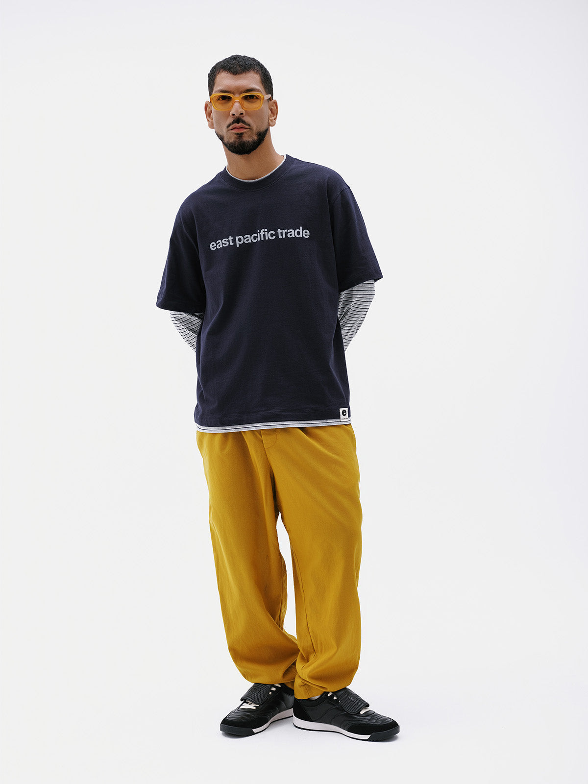 Striped Layerd T-Shirt (Navy)