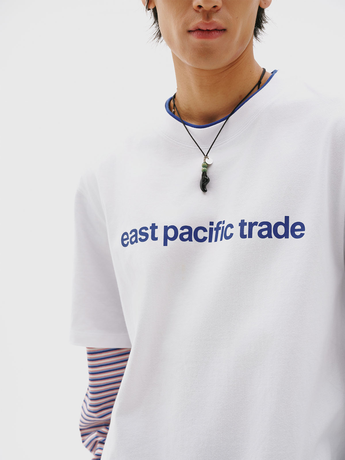 Striped Layerd T-Shirt (White)