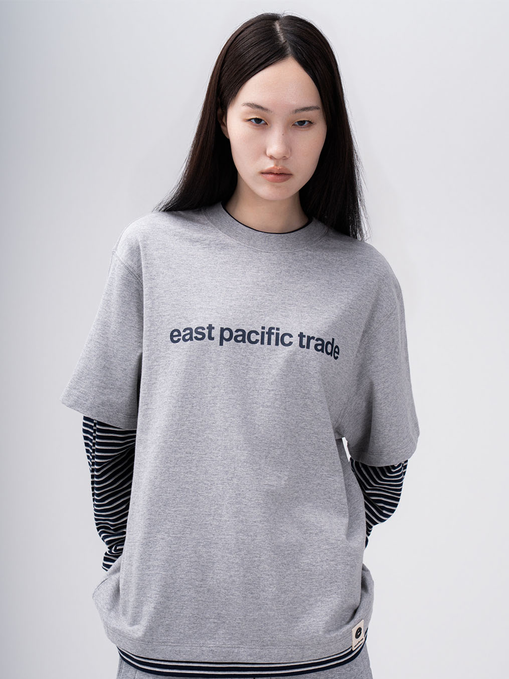 Striped Layered T-Shirt (H/Grey)