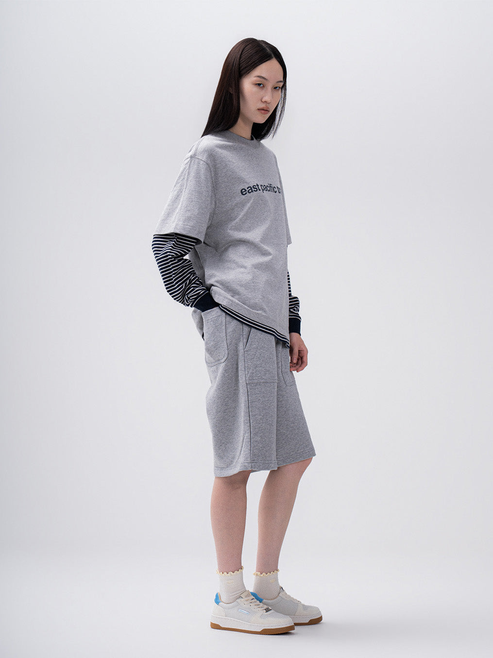 Striped Layered T-Shirt (H/Grey)