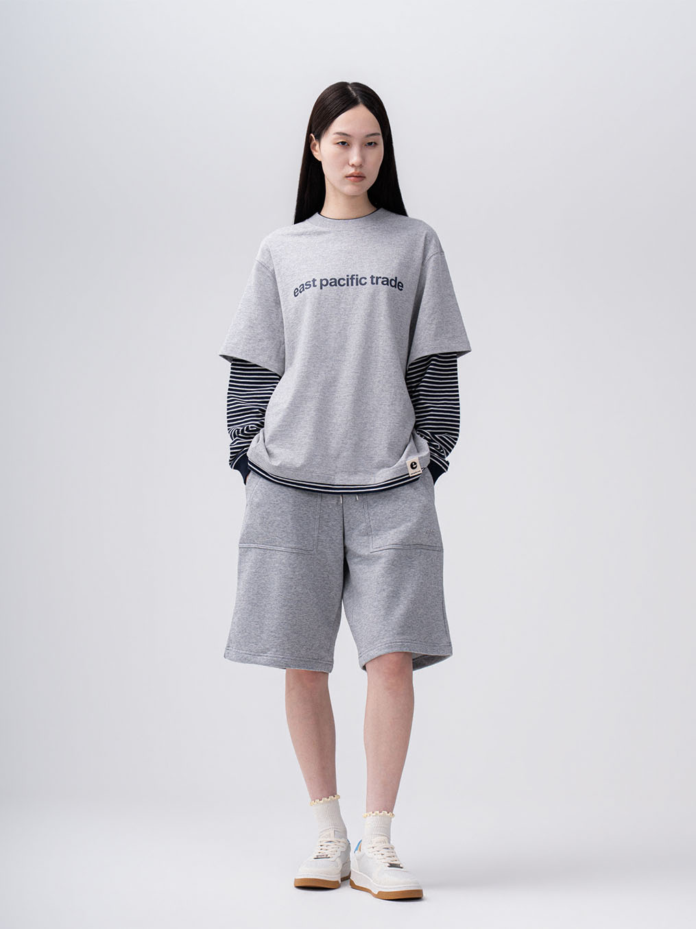 Striped Layered T-Shirt (H/Grey)
