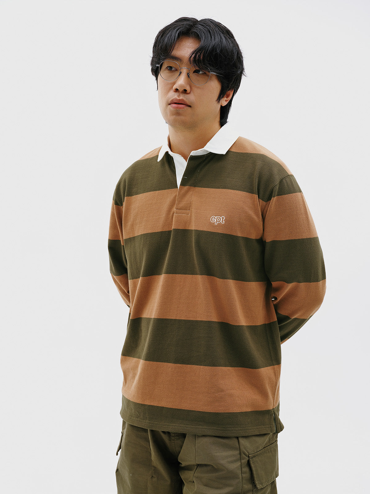 Striped Rugby Shirt (Khaki)