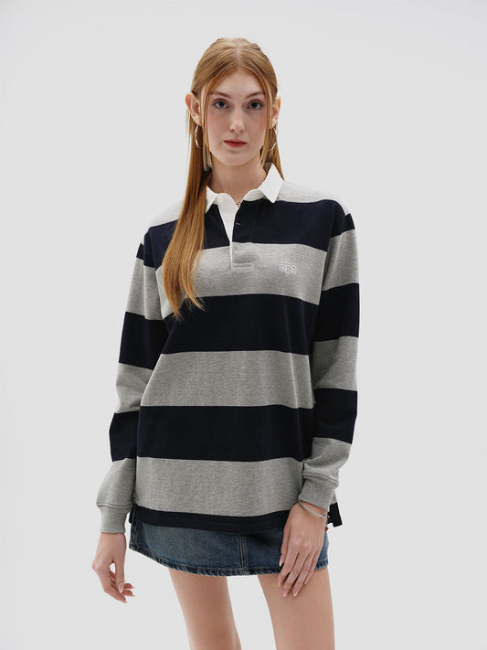 Striped Rugby Shirt (Navy)