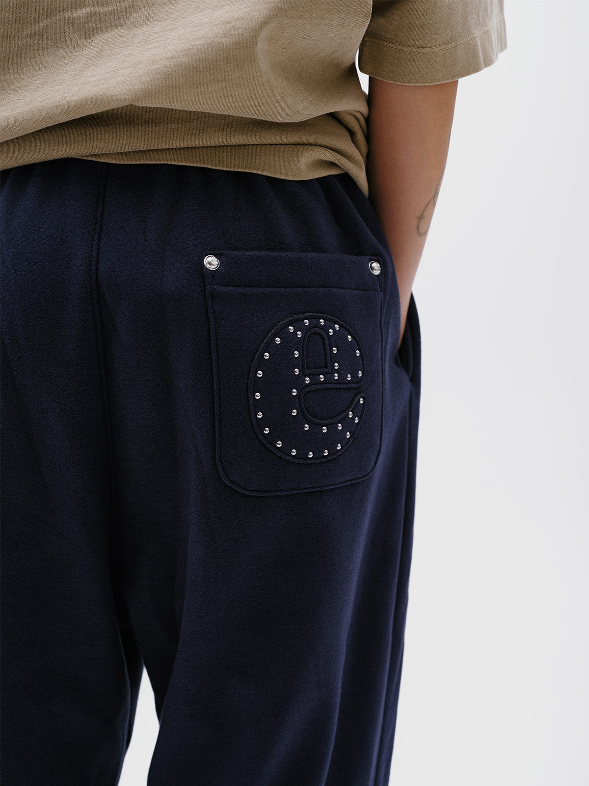 Studded Jogger Pants (Navy)