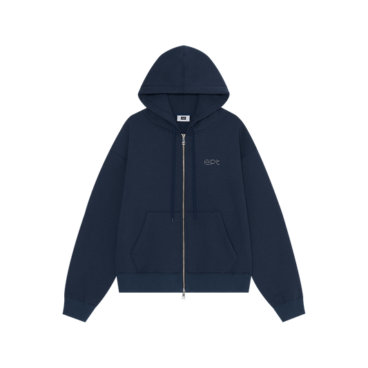 Studded Zip Hoodie (Navy)